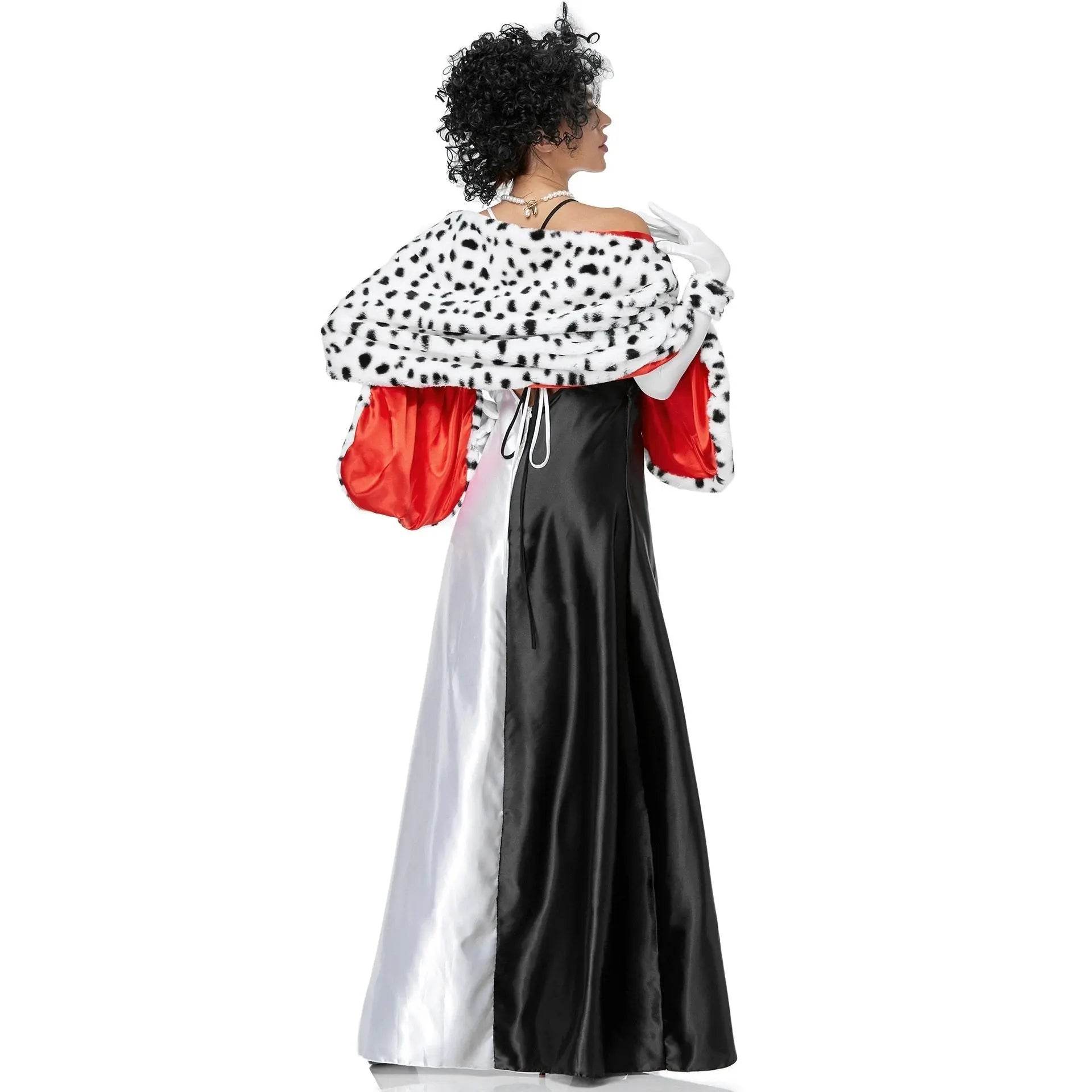 Adult Cruella Duster Costume Dress Uniform Halloween Women - Ecosfun