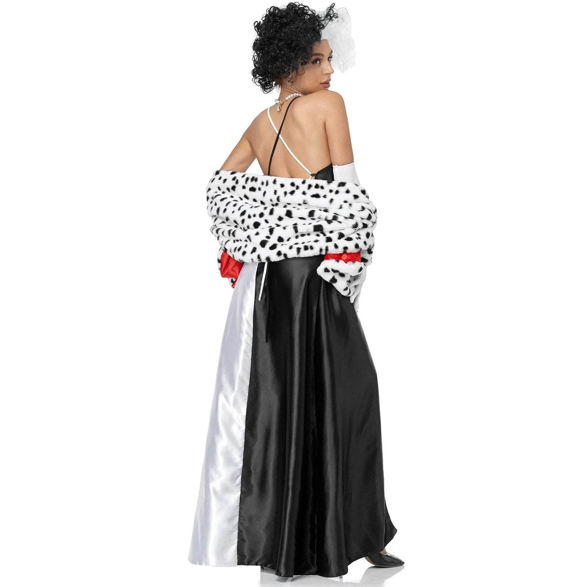 Adult Cruella Duster Costume Dress Uniform Halloween Women - Ecosfun