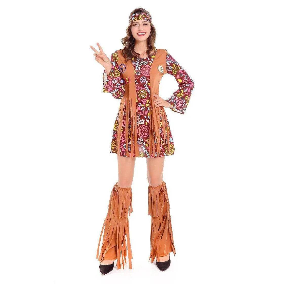 Adult Peace and Love Hippie Costume Party Halloween Women's Tassel - Ecosfun