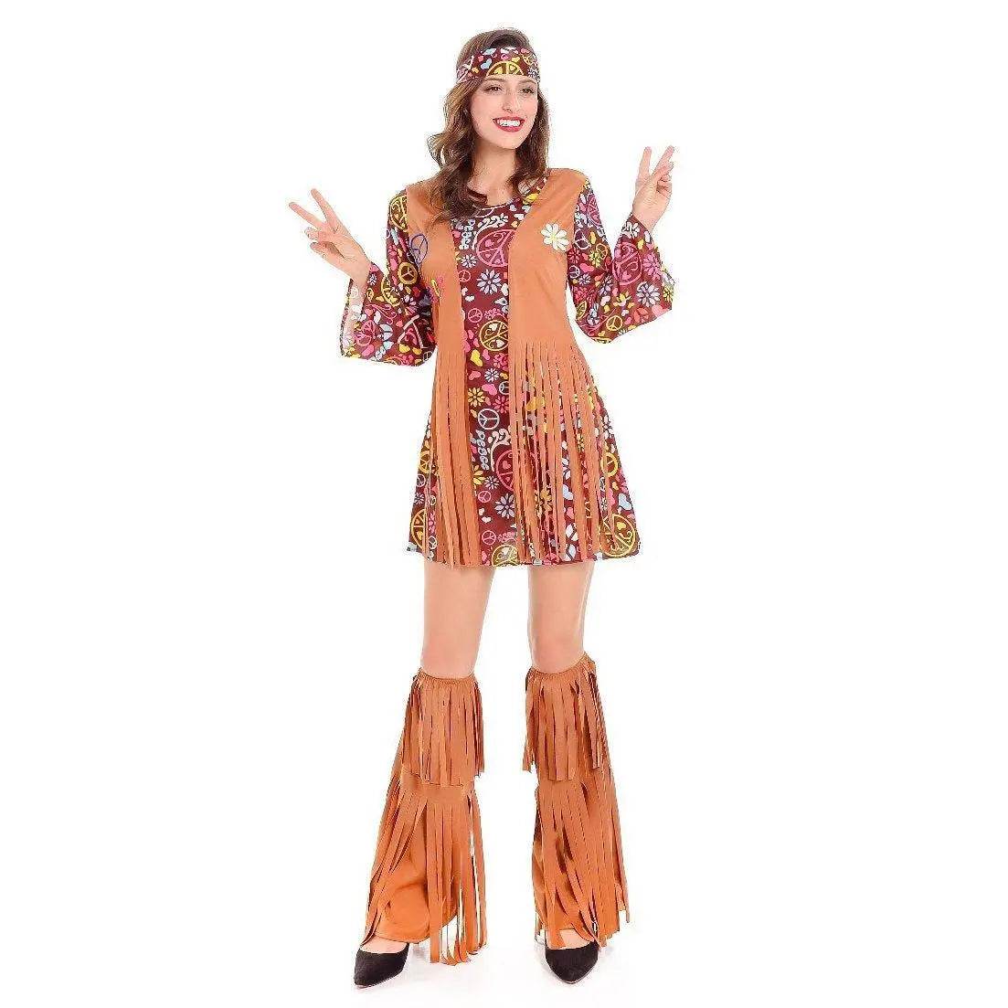 Adult Peace and Love Hippie Costume Party Halloween Women's Tassel - Ecosfun