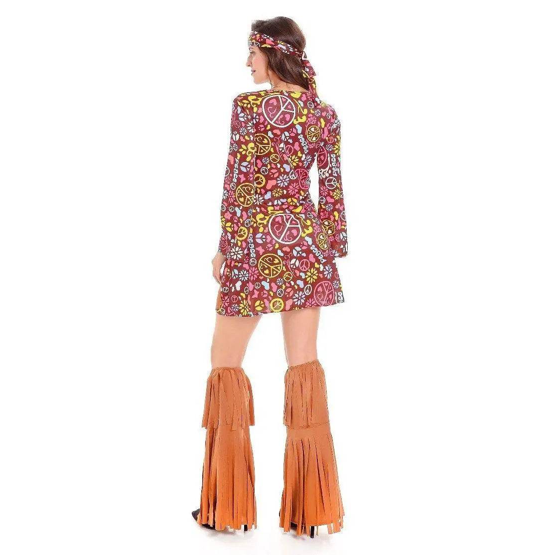 Adult Peace and Love Hippie Costume Party Halloween Women's Tassel - Ecosfun