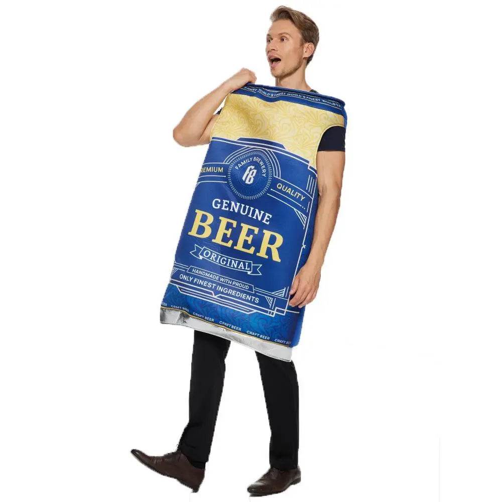 Adult cans beer bottle Oktoberfest Funny Novelty Halloween Cosplay Costume - Ecosfun