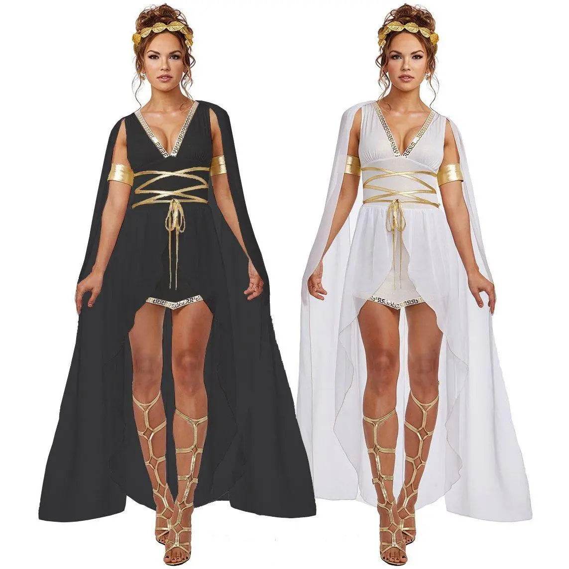 Ancient Greek Goddess Cleopatra Athena Cosplay Costume Medieval Dress - Ecosfun