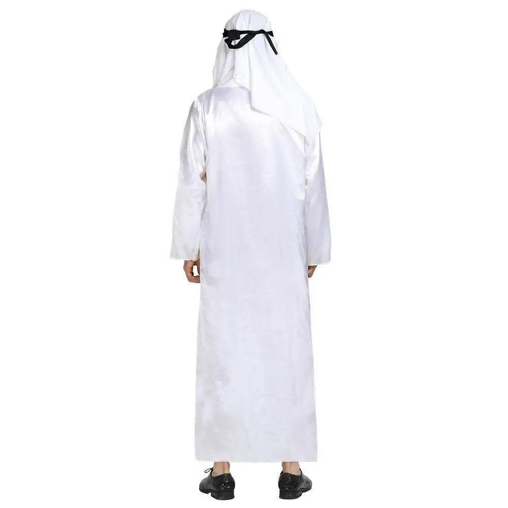Arab sheik Prince masquerade male pure white Middle East Dubai clothes - Ecosfun