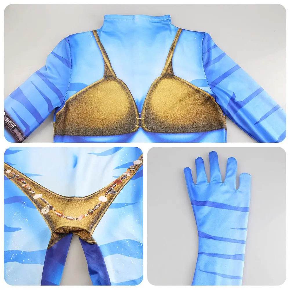Avatar: The Way of Water Cosplay Costume adult zentai costume Sets and Mask Up For kids - Ecosfun