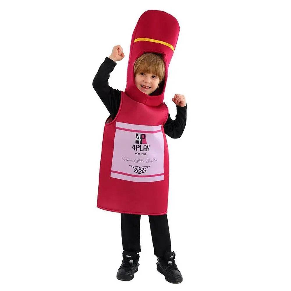 Beer Wine red Bottle Cosplay Costume Children's Day and School Festival Performance Outfit - Ecosfun