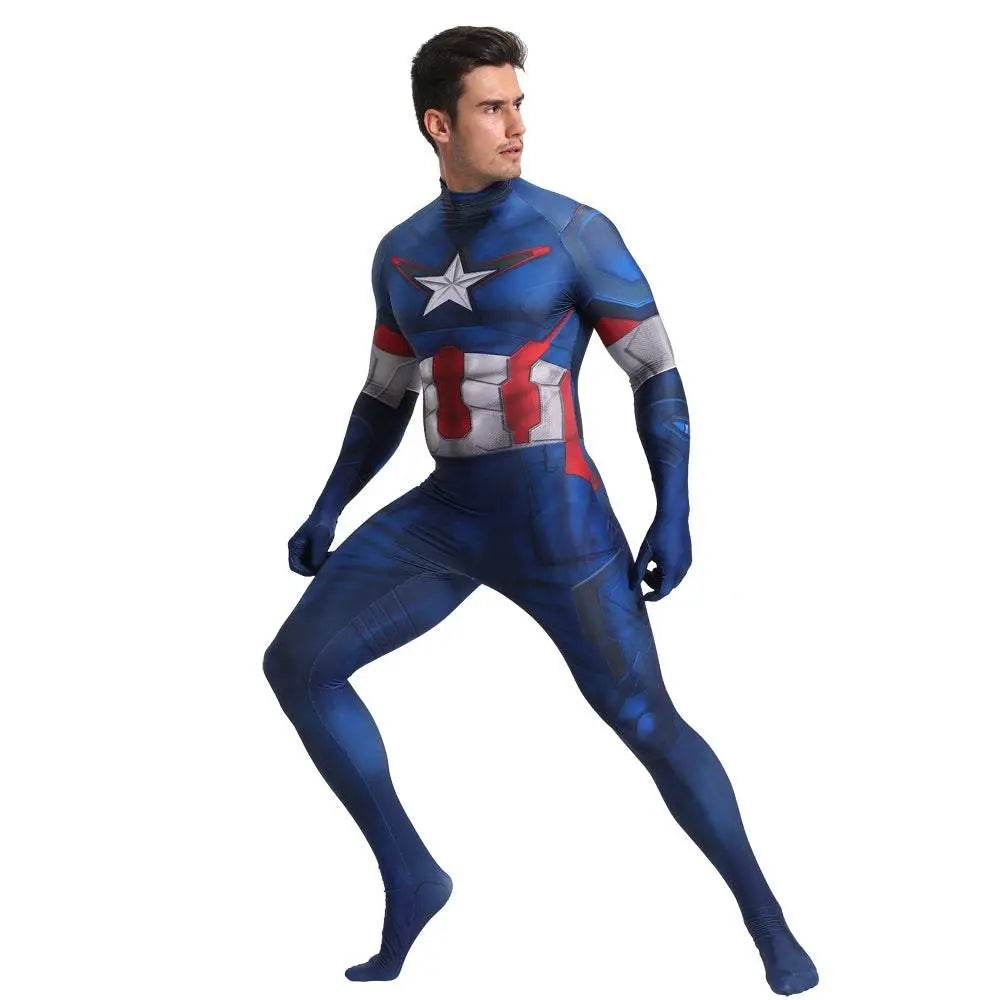 Captain America Outfits Halloween Cosplay Costume Bodysuit - Ecosfun