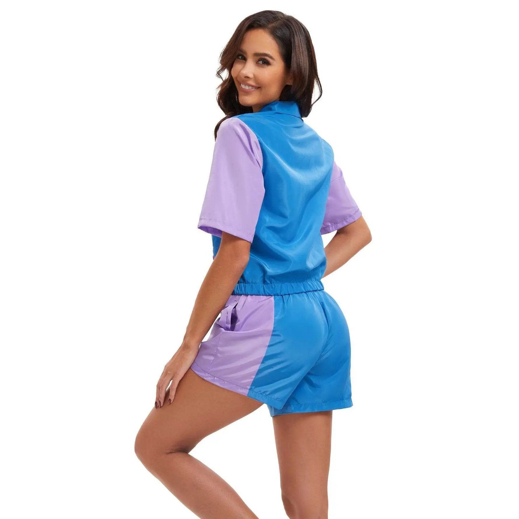 Carnival Disco Retro 80s Outfits Zipper Women's Sportswear Hip Hop Stage Costume - Ecosfun