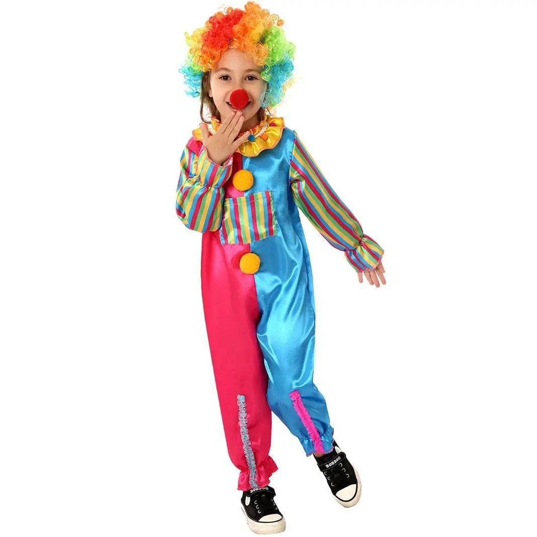 Children's Clown Costume Jumpsuit Carnival Cosplay Halloween and Stage Performance Outfit - Ecosfun