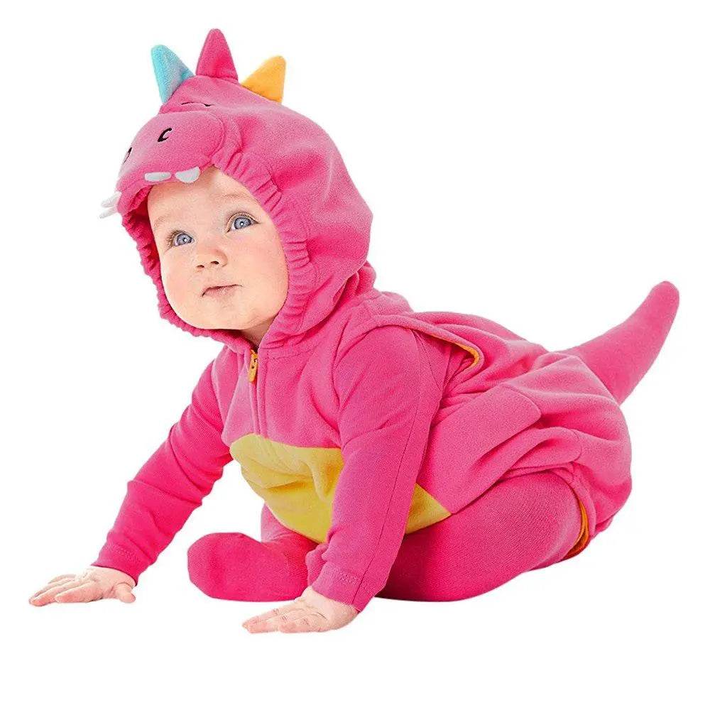 Children's Costume Cute Dinosaur Rose Red Shape One-piece Romper - Ecosfun