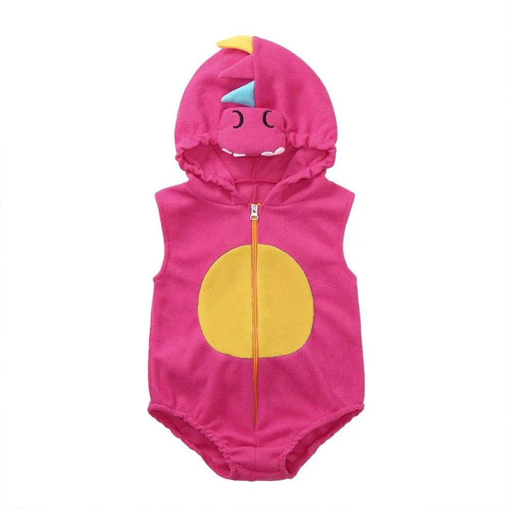 Children's Costume Cute Dinosaur Rose Red Shape One-piece Romper - Ecosfun