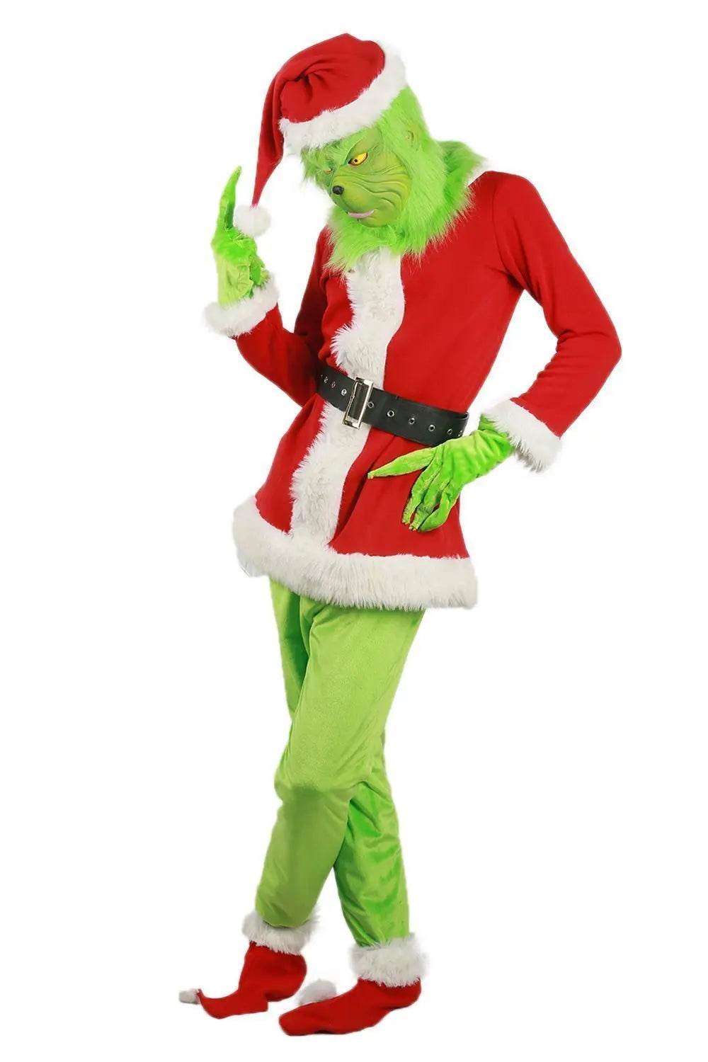 Christmas The Grinch Cosplay Costumes Party Performance Furry Santa Suit - Ecosfun