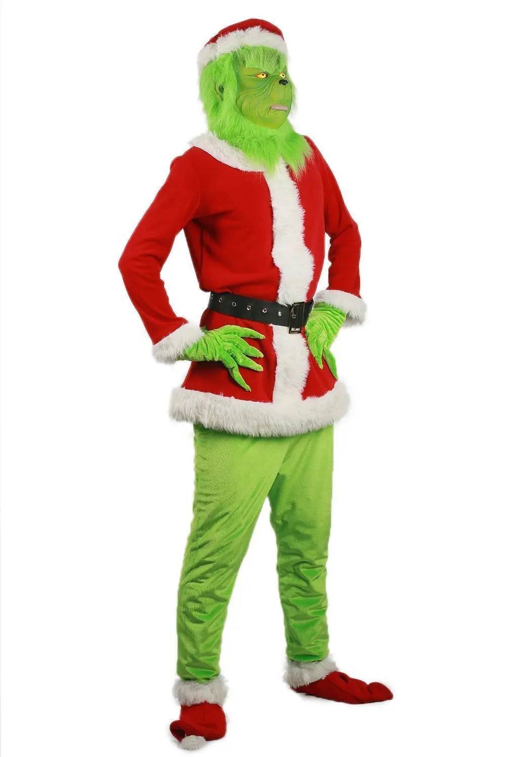 Christmas The Grinch Cosplay Costumes Party Performance Furry Santa Suit - Ecosfun