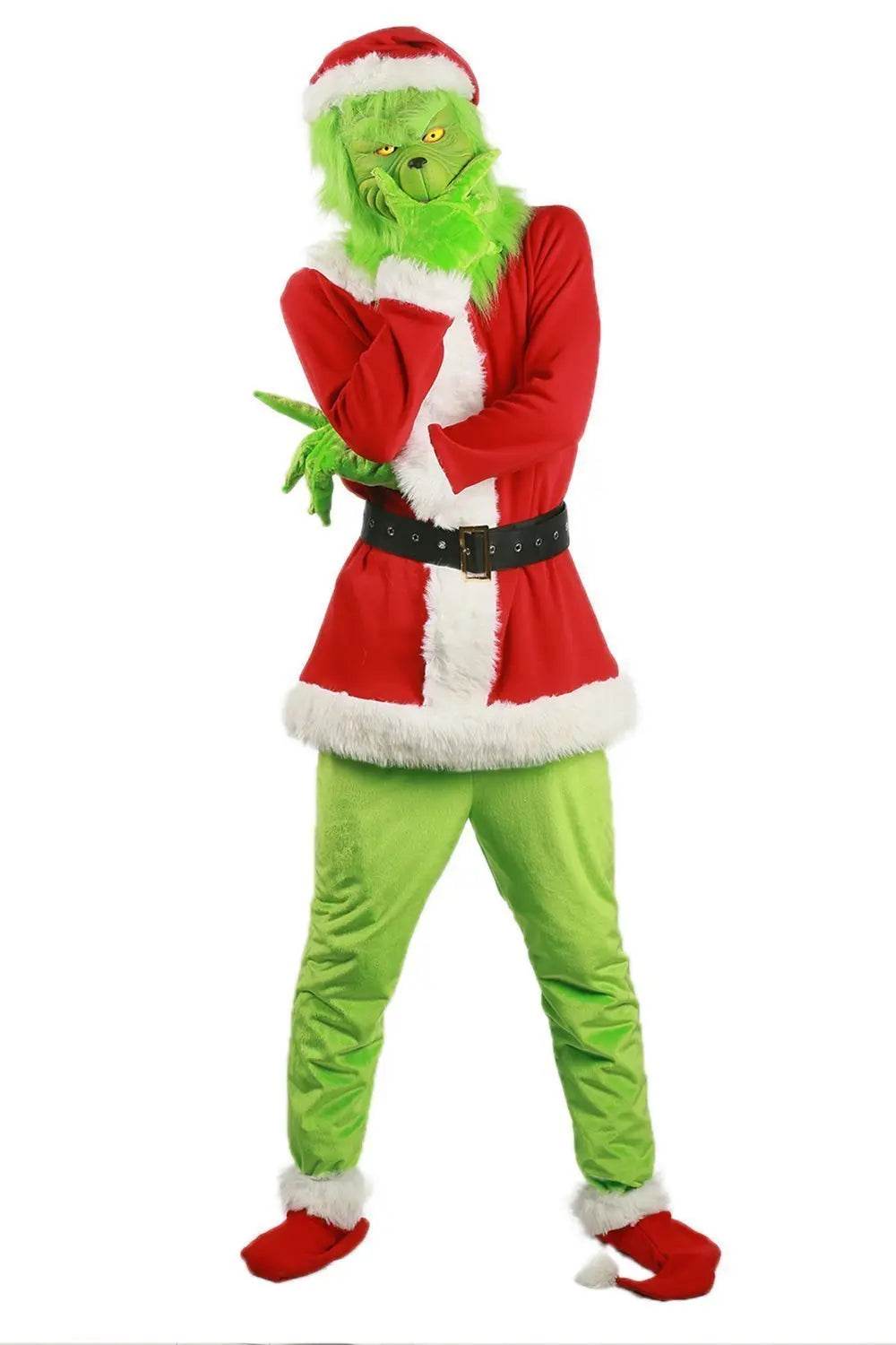 Christmas The Grinch Cosplay Costumes Party Performance Furry Santa Suit - Ecosfun
