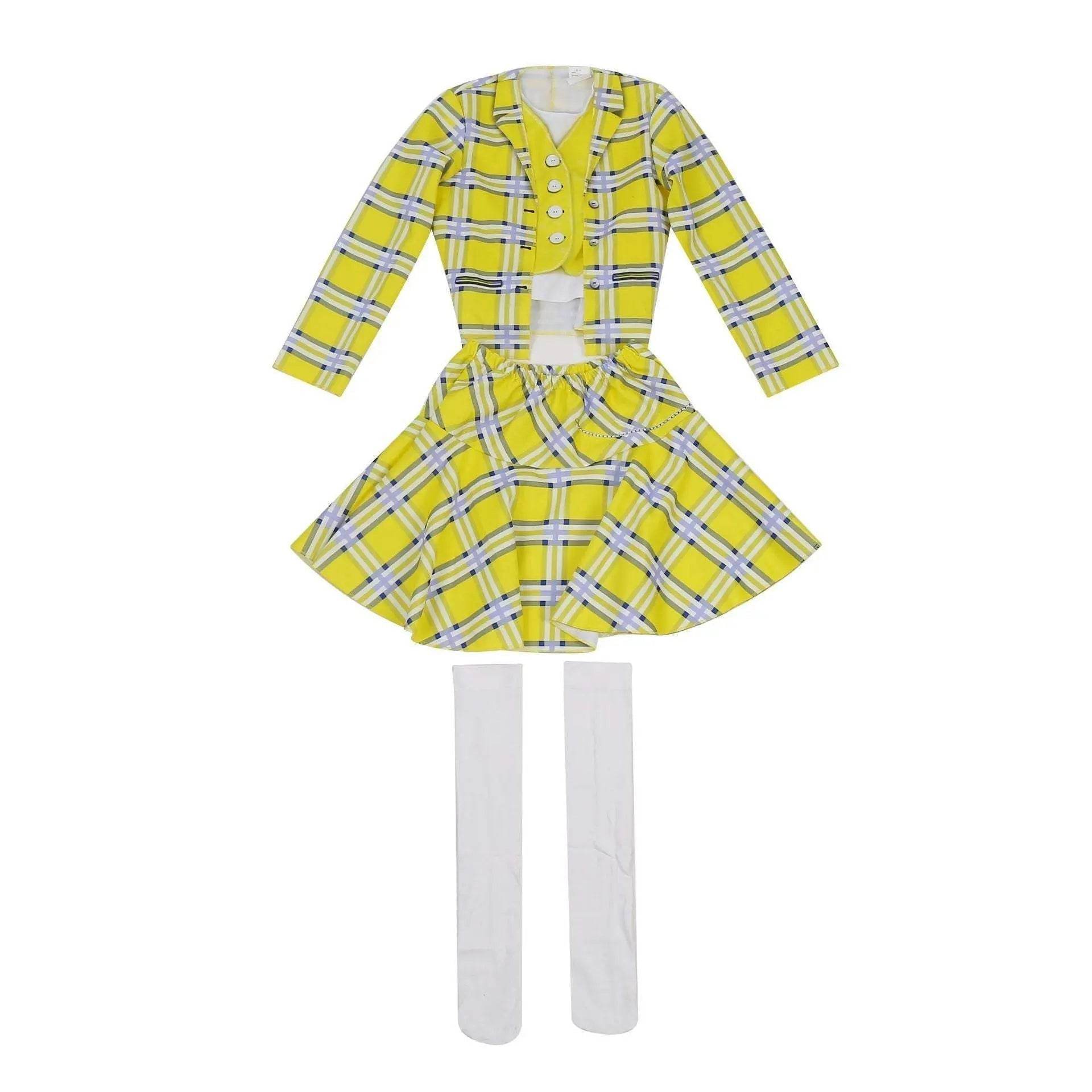 Clueless Cher Horowitz Girl Cosplay Costume School Uniform Suit Fancy Dress Halloween Outfit - Ecosfun