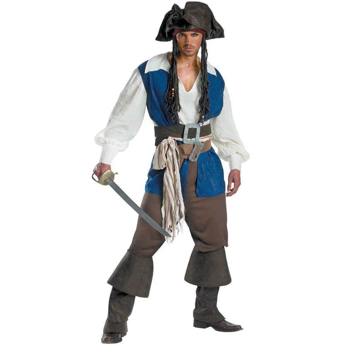 Couples Caribbean Captain Pirate Outfit Cosplay Costumes Fancy Dress Halloween Adult - Ecosfun