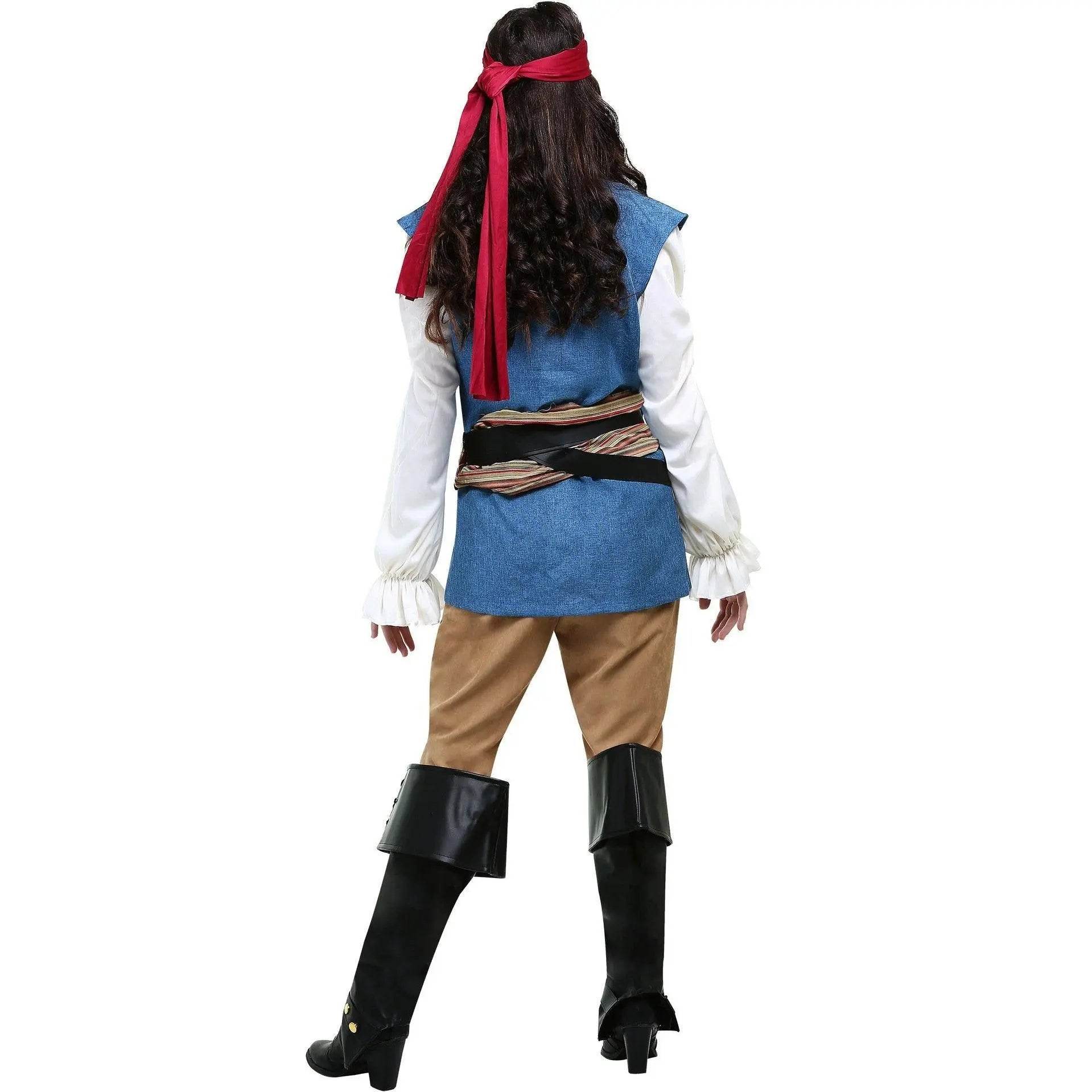 Couples Caribbean Captain Pirate Outfit Cosplay Costumes Fancy Dress Halloween Adult - Ecosfun