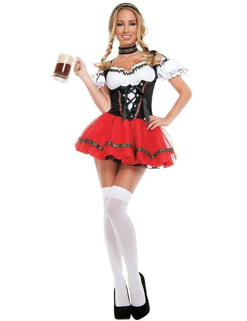 German Oktoberfest Outfit Beer Uniform Maid Cosplay Costume Fancy Dress - Ecosfun