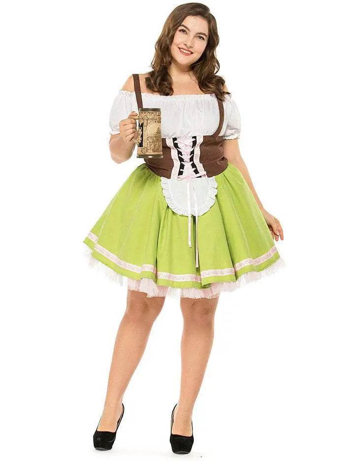 German Oktoberfest Outfit Halloween Plus Size Dress Women Cosplay Costume - Ecosfun
