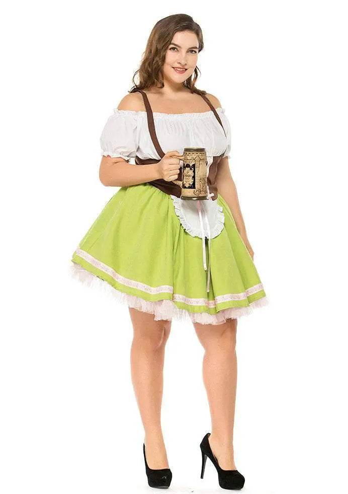 German Oktoberfest Outfit Halloween Plus Size Dress Women Cosplay Costume - Ecosfun