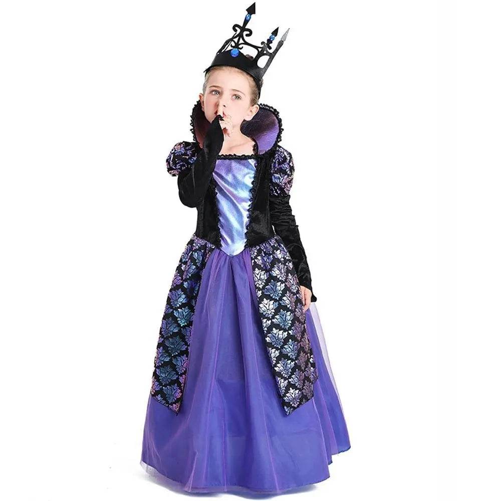 Girl's Twilight-Princess Costume Medieval Purple Court Dress Cosplay Costume - Ecosfun
