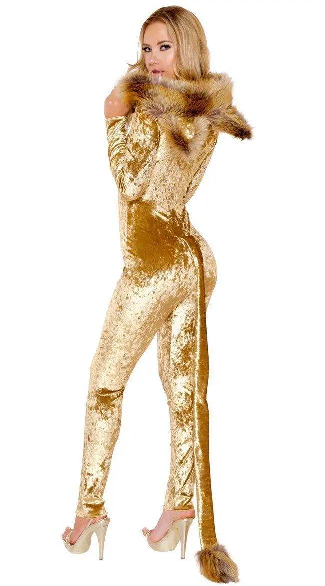 Halloween Women Furry Animal Cosplay Catwomen Costumes Jumpsuit - Ecosfun