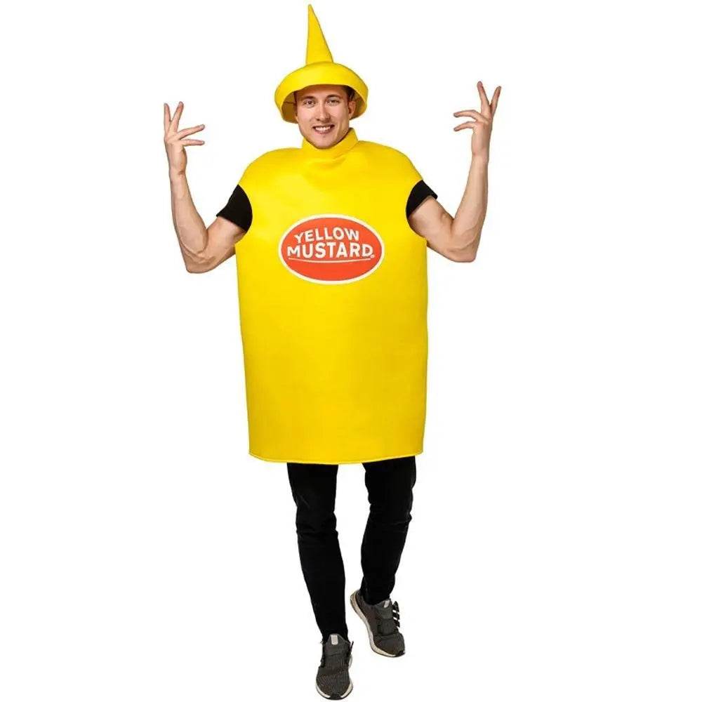 Halloween Adult Couples Mustard Ketchup jumpsuit Costume Cosplay Party - Ecosfun