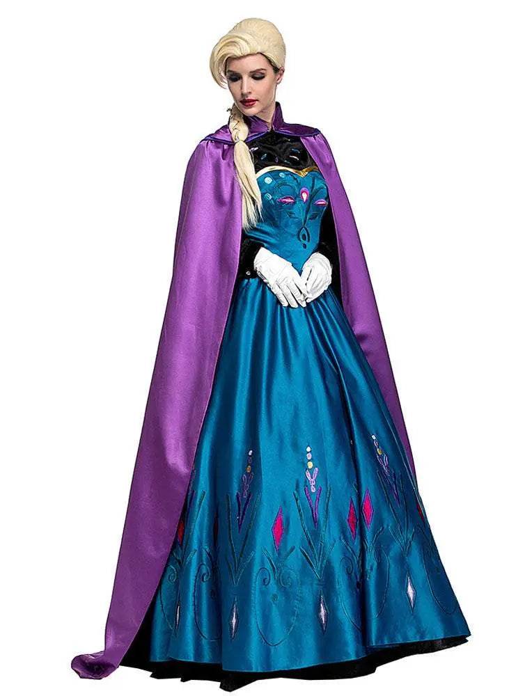 Halloween Adult Snow Queen Anna Cosplay Costume Dress - Ecosfun