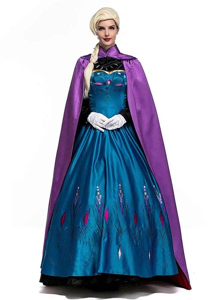 Halloween Adult Snow Queen Anna Cosplay Costume Dress - Ecosfun