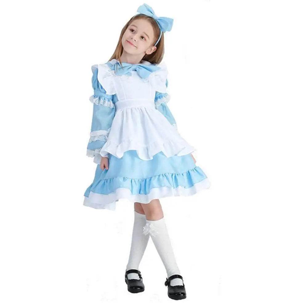 Halloween Alice Dress Girl's Princess Costume Maid Dress for kids - Ecosfun