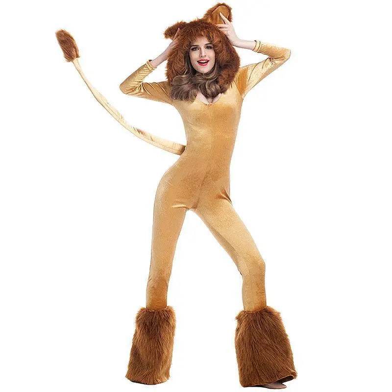 Halloween Animal Leo Lion Performance Cosplay Costume for Women - Ecosfun
