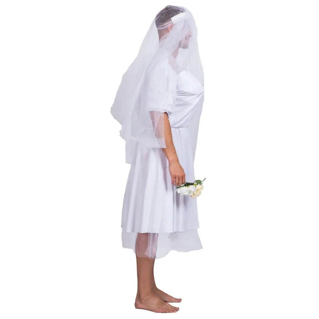 Halloween Wedding Dress Costumes White Bride Funny Party Adult Wedding Suit Party Outift for Men - Ecosfun