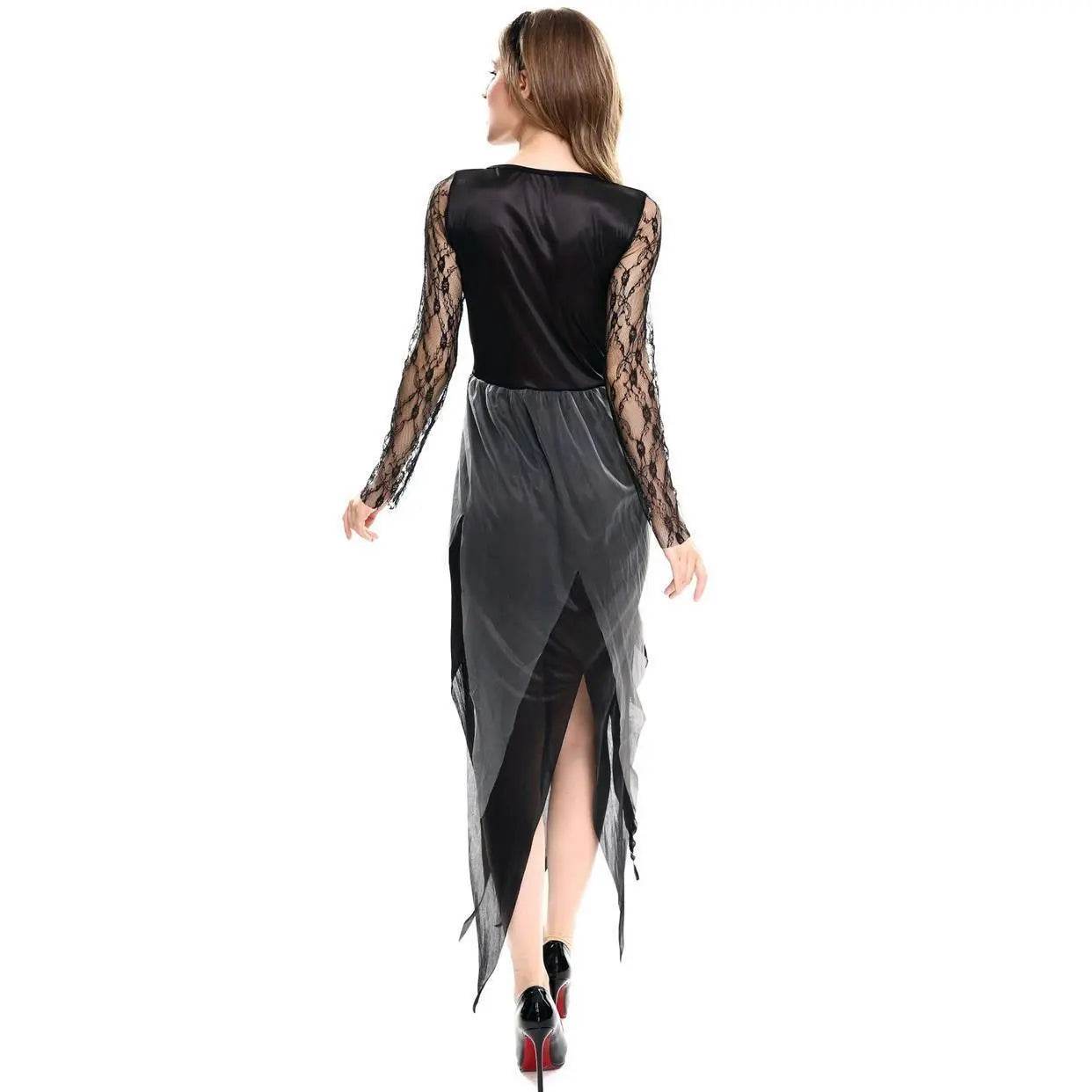 Halloween vampire dress gauze ghost bride costume cosplay stage play female zombie dress uniform - Ecosfun