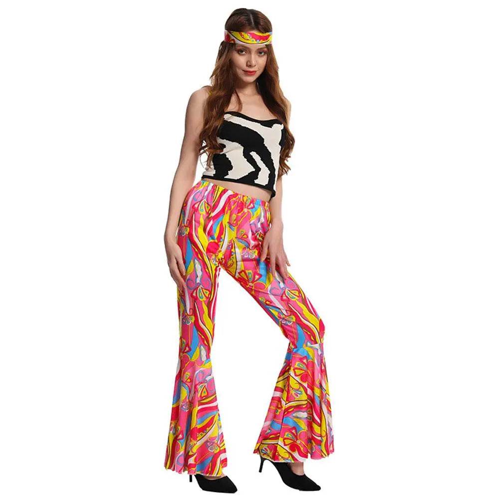 Hip Hop Rock Hippie 70s Costumes Cosplay Bell Bottoms - Ecosfun