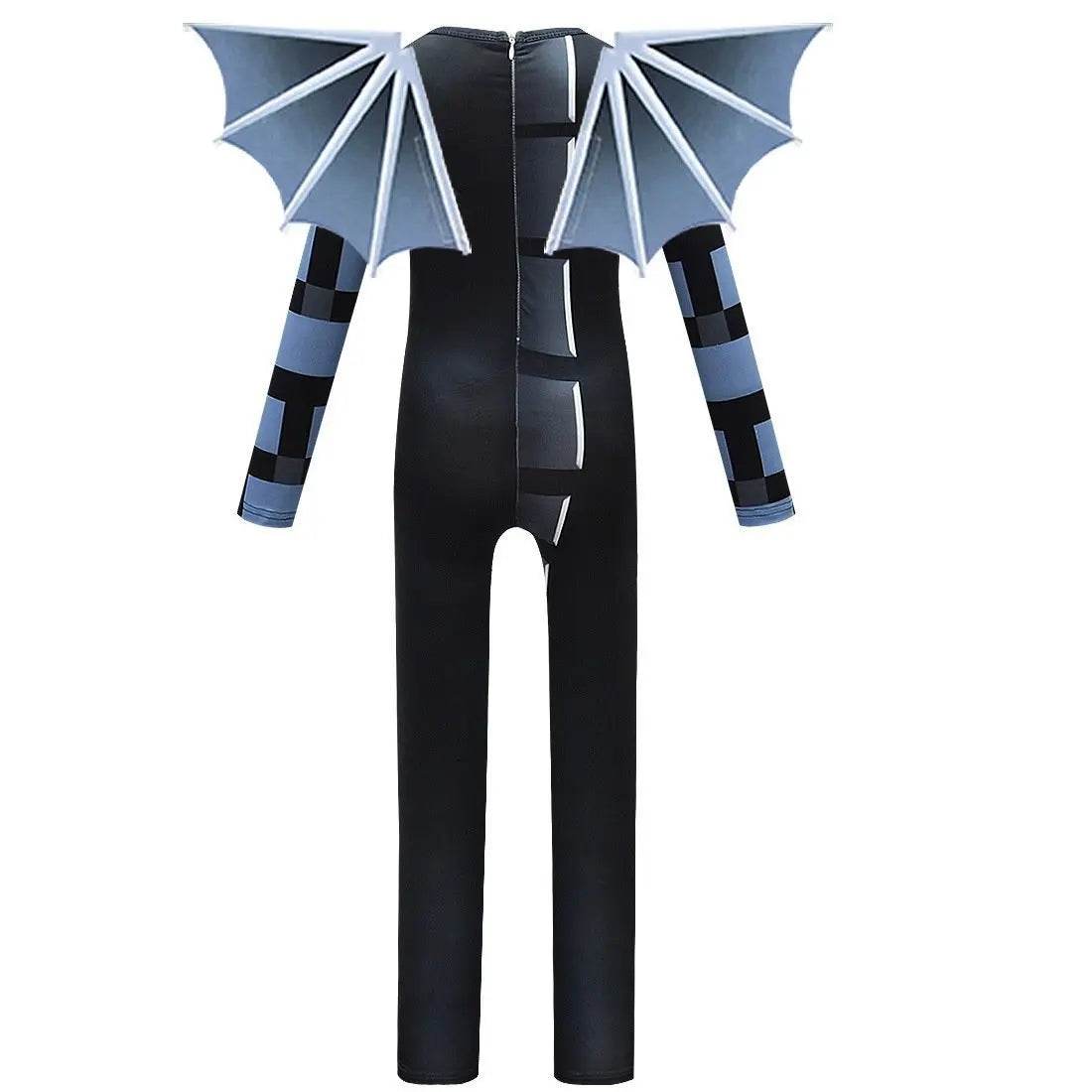 Kids Minecraft Ender Dragon Cosplay Costume Halloween jumpsuits onesies with Wings - Ecosfun