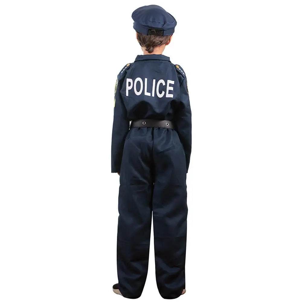 Kids Police Cop Costume for Boys Police Office Costume Halloween Cosplay Party - Ecosfun