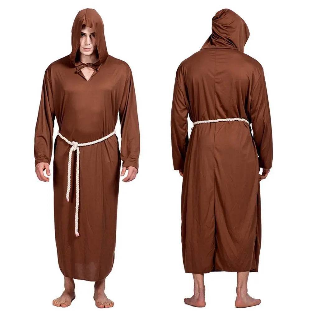 Medieval Monk Robe Priest Robe Halloween Cosplay Stage props show costume - Ecosfun