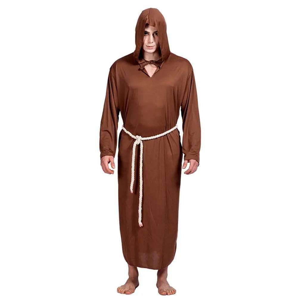 Medieval Monk Robe Priest Robe Halloween Cosplay Stage props show costume - Ecosfun