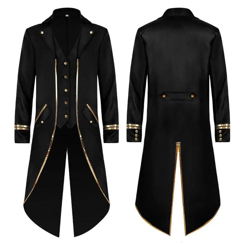 Medieval Steampunk Tailcoat Halloween Costumes Vampire Gothic Jackets Vintage Coat for Men - Pajamasbuy