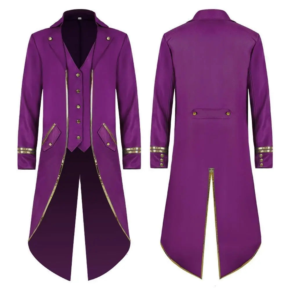 Medieval Steampunk Tailcoat Halloween Costumes Vampire Gothic Jackets Vintage Coat for Men - Pajamasbuy