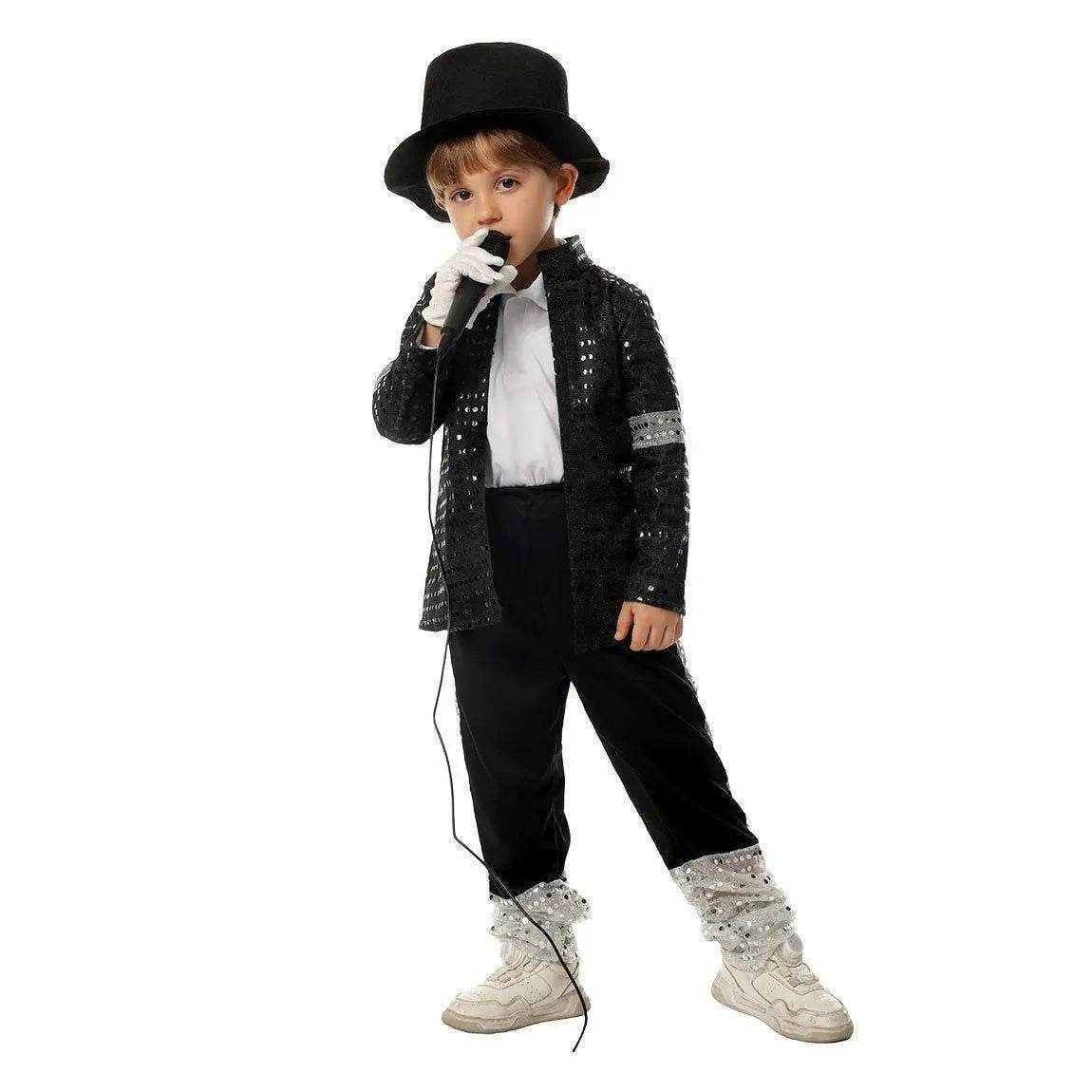 Michael Jackson Kids Performance Costume Tap Dance MJ Imitation Outfit - Ecosfun
