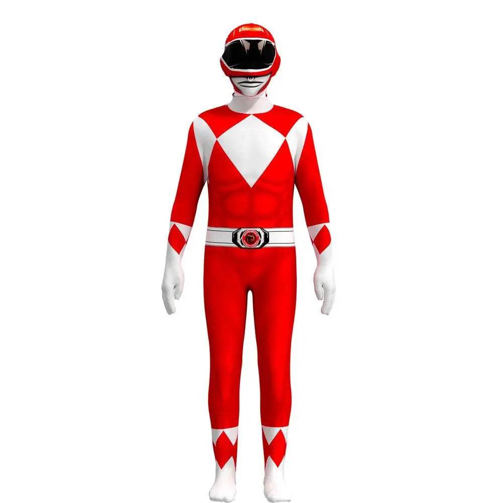 Mighty Morphin Power Rangers Costume Kids Superhero Bodysuit Halloween jumpsuits onesies - Ecosfun