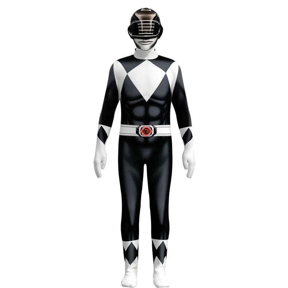 Mighty Morphin Power Rangers Costume Kids Superhero Bodysuit Halloween jumpsuits onesies - Ecosfun