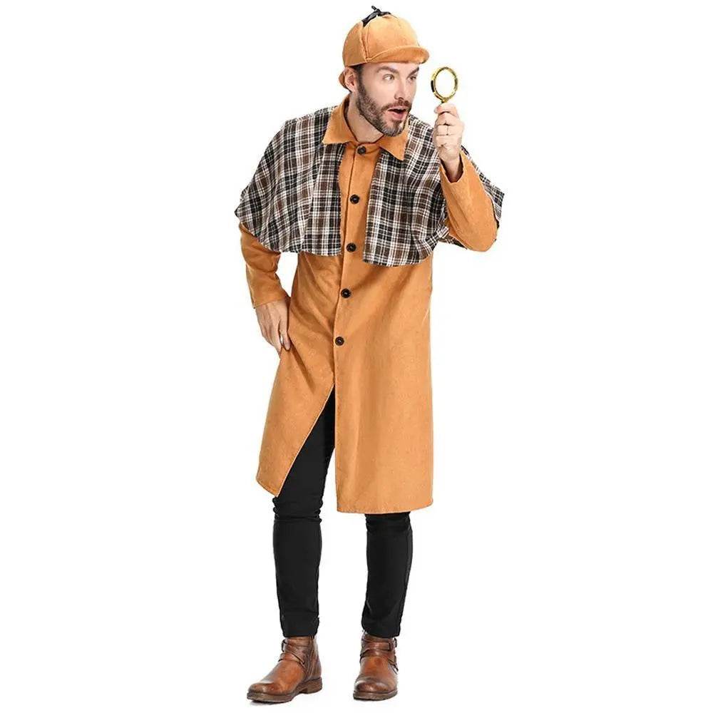 Mystery Game Role Playing Men Detective Adult Cosplay Costume Outfits Carnival Suit - Ecosfun