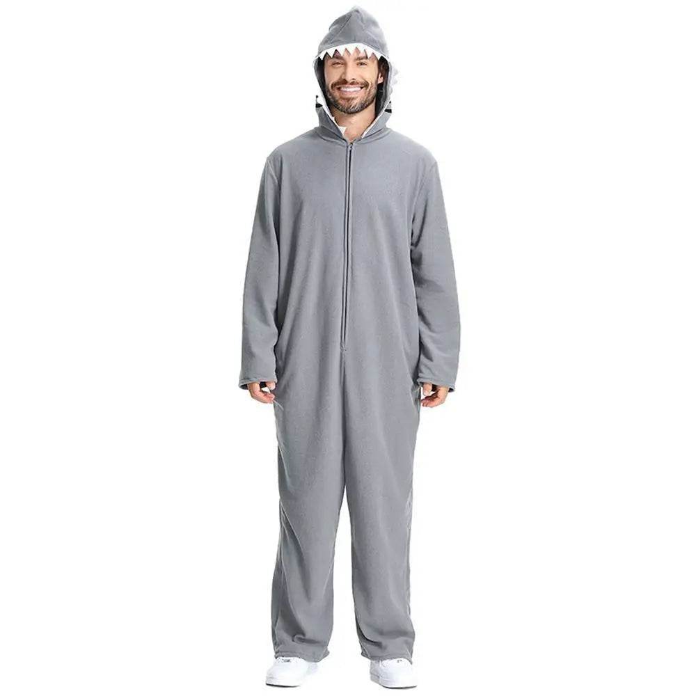 Ocean Great White Shark Animal Adult Jumpsuit Cosplay Costume Carnival - Ecosfun