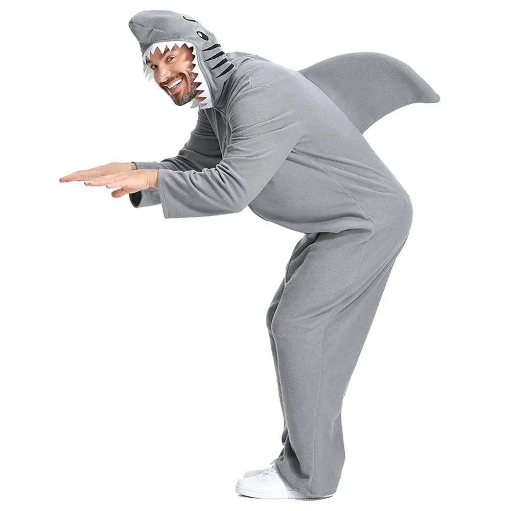 Ocean Great White Shark Animal Adult Jumpsuit Cosplay Costume Carnival - Ecosfun