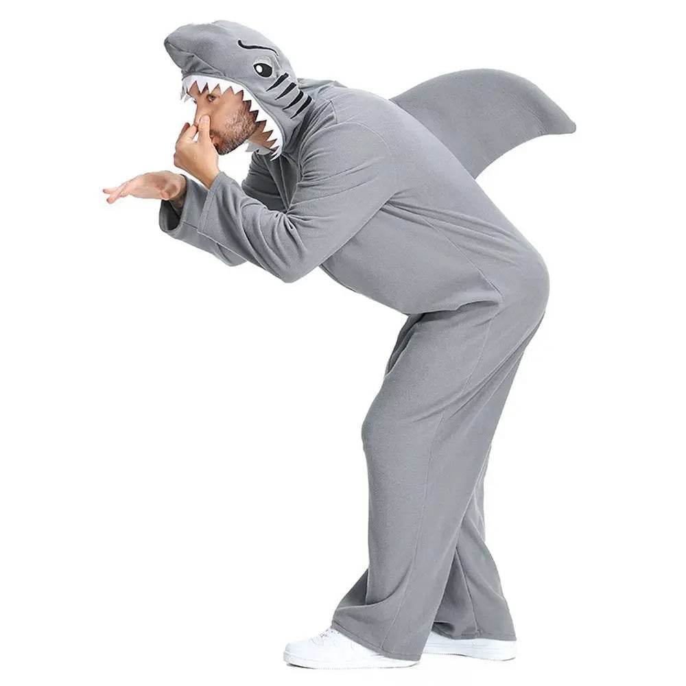 Ocean Great White Shark Animal Adult Jumpsuit Cosplay Costume Carnival - Ecosfun
