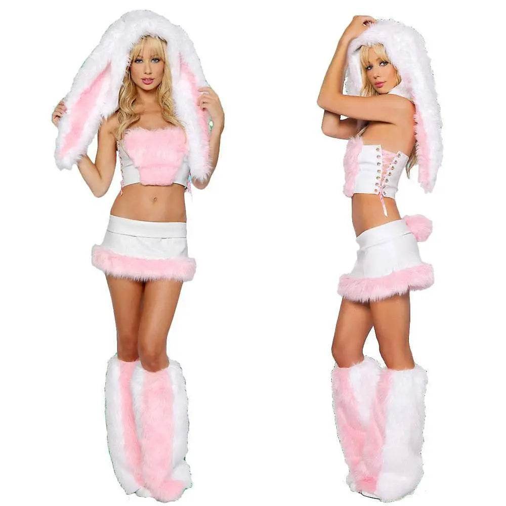 Pink Cute Floppy Bunny Rabbit Corset Easter Costume Halloween Cosplay - Ecosfun