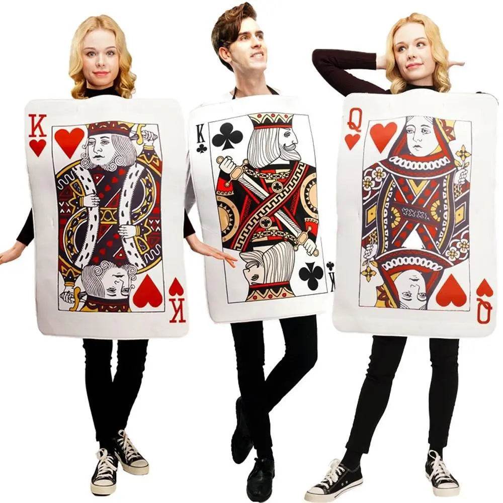 Poker Couples Funny Queen Clubs King of Hearts Cosplay Costume Halloween Carnival Suit - Ecosfun