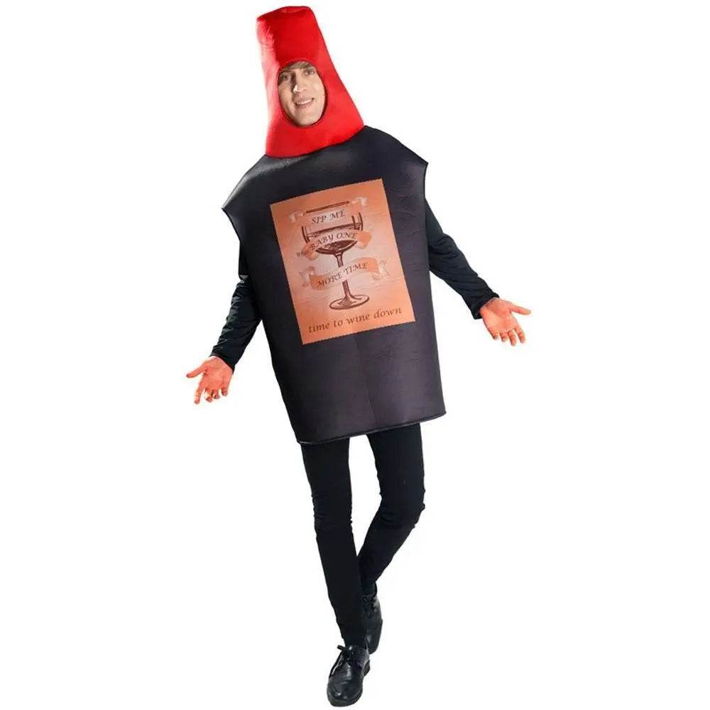 Red Wine Bottle Cheese Adult Couples Funny Party Costume For Women Men - Ecosfun